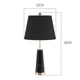 SOGA 68cm Black Marble Bedside Desk Table Lamp Living Room Shade with Cone Shape Base TABLELAMPG68