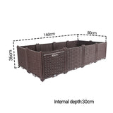 SOGA 2X 160cm Raised Planter Box Vegetable Herb Flower Outdoor Plastic Plants Garden Bed Deepen PLANTBOX8DX2