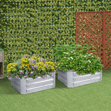 SOGA 2X 60cm Hexagon Shape Galvanised Raised Garden Bed Vegetable Herb Flower Outdoor Planter Box METALBSIL519X2