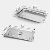 SOGA 12X Gastronorm GN Pan Full Size 1/1 GN Pan 2cm Deep Stainless Steel Tray With Lid GP5401WLIDX12A