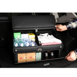 SOGA 4X 60cm Leather Car Boot Collapsible Foldable Trunk Cargo Organizer Portable Storage Box with STORAGEBLK391X4