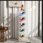 SOGA 5 Tier Transparent Portable Shoe Organiser Sneaker Footwear Folding Plastic Bin Stackable SHOEA9005WHT