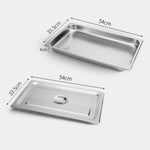 SOGA 6X Gastronorm GN Pan Full Size 1/1 GN Pan 4cm Deep Stainless Steel Tray With Lid GP5402WLIDX6A