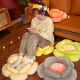 SOGA Yellow Double Flower Shape Cushion Soft Bedside Floor Plush Pillow Home Decor SCUSHION003