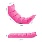 SOGA Foldable Tatami Floor Sofa Bed Meditation Lounge Chair Recliner Lazy Couch Pink LOUNGELEATHERPINK