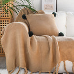 SOGA 2X Coffee Tassel Fringe Knitting Blanket Warm Cozy Woven Cover Couch Bed Sofa Home Decor BLANKET929X2