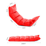 SOGA 2X Foldable Tatami Floor Sofa Bed Meditation Lounge Chair Recliner Lazy Couch Red LOUNGELEATHERREDX2