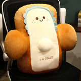 SOGA 48cm Smiley Face Toast Bread Cushion Stuffed Car Seat Plush Cartoon Back Support Pillow Home SCUSHION062