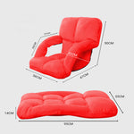 SOGA Foldable Lounge Cushion Adjustable Floor Lazy Recliner Chair with Armrest Red LOUNGEKIDRED