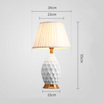 SOGA 2X Textured Ceramic Oval Table Lamp with Gold Metal Base White TABLELAMP180WHITEX2