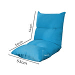 SOGA 2X Lounge Floor Recliner Adjustable Lazy Sofa Bed Folding Game Chair Blue LOUNGEFABRICBLUEX2