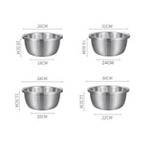 SOGA 2X Stainless Steel Nesting Basin Colander Perforated Kitchen Sink Washing Bowl Metal Basket BOWL615X2