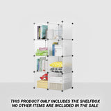 SOGA 8-Cube Transparent Shelf Box Portable Cubby DIY Storage Shelves Modular Closet Organiser SHELFBOX02