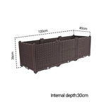 SOGA 120cm Raised Planter Box Vegetable Herb Flower Outdoor Plastic Plants Garden Bed Deepen PLANTBOX3B