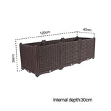 SOGA 120cm Raised Planter Box Vegetable Herb Flower Outdoor Plastic Plants Garden Bed Deepen PLANTBOX3B