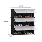 SOGA 6 Tier 2 Column Shoe Rack Organizer Sneaker Footwear Storage Stackable Stand Cabinet Portable SHOEBOX206