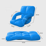 SOGA 4X Foldable Lounge Cushion Adjustable Floor Lazy Recliner Chair with Armrest Blue LOUNGEKIDBLUEX4