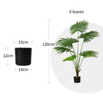 SOGA 2X 120cm Artificial Natural Green Fan Palm Tree Fake Tropical Indoor Plant Home Office Decor APLANTSKS1267X2