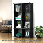 SOGA 4 Tier 8-Cube Black Portable Wardrobe Divide-Grid Modular Storage Organiser Foldable Closet WROBE1766