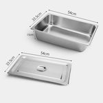 SOGA 12X Gastronorm GN Pan Full Size 1/1 GN Pan 15cm Deep Stainless Steel Tray With Lid GP5405WLIDX12