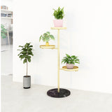 SOGA 2X 3 Tier Gold Round Plant Stand Flowerpot Tray Display Living Room Balcony Metal Decorative FPOTH103X2