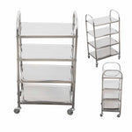 SOGA 4 Tier Stainless Steel Kitchen Dinning Food Cart Trolley Utility Size Square Large FOODCART1111-1