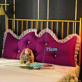 SOGA 4X 180cm Burgundy Princess Bed Pillow Headboard Backrest Bedside Tatami Sofa Cushion with PILLOWSLK180BURGUNDYX4