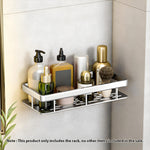 SOGA Silver Wall-Mounted Rectangular Bathroom Storage Organiser Space Saving Adhesive Shelf Rack TAN1005