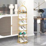 SOGA 2X 6 Tier Bunny Ears Shape Gold Plated Metal Shoe Organizer Space Saving Portable Footwear FPOTXJ09X2