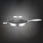 SOGA Stainless Steel Fry Pan 30cm Frying Pan Induction FryPan Non Stick Interior FRYPANNS287330CM