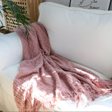 SOGA 2X Pink Diamond Pattern Knitted Throw Blanket Warm Cozy Woven Cover Couch Bed Sofa Home Decor BLANKET924X2