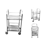 SOGA 2X 2 Tier 500x500x950 Stainless Steel Square Tube Drink Wine Food Utility Cart FOODCART1215X2