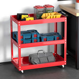 SOGA 3 Tier Tool Storage Cart Portable Service Utility Heavy Duty Mobile Trolley Red TOOLCART604