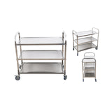 SOGA 2X 3 Tier 75x40x83.5cm Stainless Steel Kitchen Dinning Food Cart Trolley Utility Size Small FOODCART1003X2