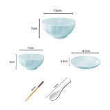 SOGA Light Blue Japanese Style Ceramic Dinnerware Crockery Soup Bowl Plate Server Kitchen Home Decor BOWLG439