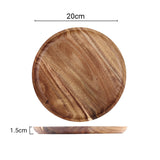 SOGA 2X 20cm Brown Round Wooden Centerpiece Serving Tray Board Home Decor WODE590X2