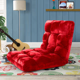 SOGA 2X Floor Recliner Folding Lounge Sofa Futon Couch Folding Chair Cushion Red LOUNGECHAIRREDX2