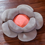SOGA Grey Double Flower Shape Cushion Soft Bedside Floor Plush Pillow Home Decor SCUSHION004