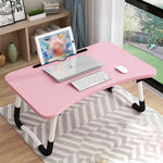SOGA Pink Portable Bed Table Adjustable Foldable Bed Sofa Study Table Laptop Mini Desk with Notebook BEDTABLEG44