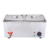 SOGA 2X Stainless Steel 2 X 1/2 GN Pan Electric Bain-Marie Food Warmer with Lid FOODWARMER740X2