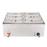 SOGA Stainless Steel 6 X 1/3 GN Pan Electric Bain-Marie Food Warmer with Lid FOODWARMER743