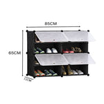 SOGA 4 Tier 2 Column Shoe Rack Organizer Sneaker Footwear Storage Stackable Stand Cabinet Portable SHOEBOX204