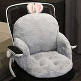 SOGA Gray Bunny Shape Cushion Soft Leaning Bedside Pad Sedentary Plushie Pillow Home Decor SCUSHION092