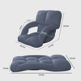 SOGA 2X Foldable Lounge Cushion Adjustable Floor Lazy Recliner Chair with Armrest Grey LOUNGEKIDGREYX2