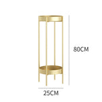 SOGA 2 Layer 80cm Gold Metal Plant Stand Flower Pot Holder Corner Shelving Rack Indoor Display FPOTH80GLD