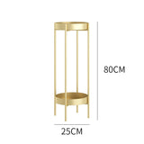 SOGA 2 Layer 80cm Gold Metal Plant Stand Flower Pot Holder Corner Shelving Rack Indoor Display FPOTH80GLD