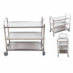 SOGA 3 Tier 75x40x83.5cm Stainless Steel Kitchen Dinning Food Cart Trolley Utility Size Small FOODCART1003