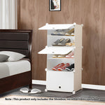 SOGA 5 Tier White Shoe Rack Organizer Sneaker Footwear Storage Stackable Stand Cabinet Portable SHOEBOX90