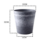 SOGA 32cm Weathered Grey Round Resin Plant Flower Pot in Cement Pattern Planter Cachepot for Indoor FPOTE3242