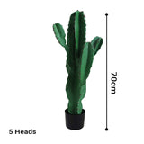 SOGA 4X 70cm Green Artificial Indoor Cactus Tree Fake Plant Simulation Decorative 5 Heads APLANTFHLT705X4